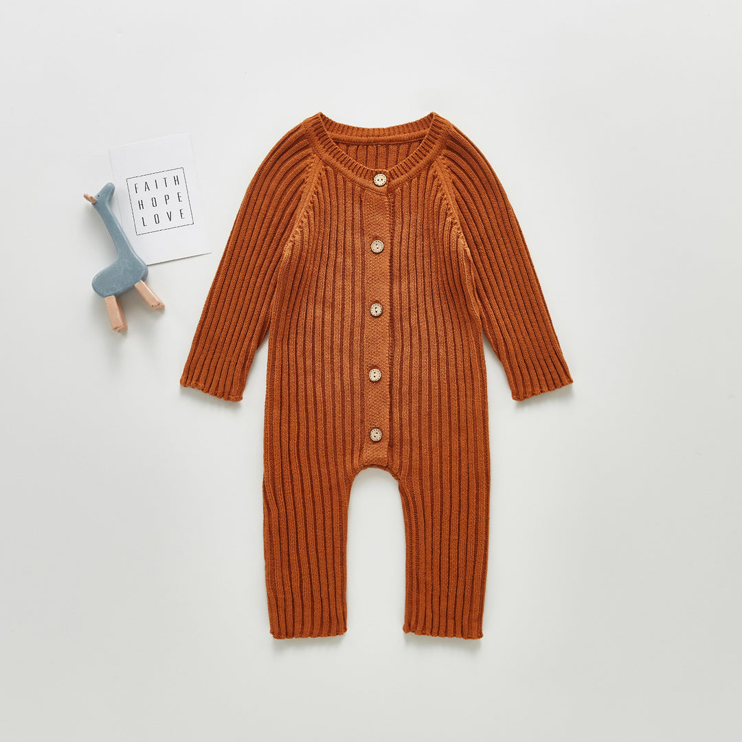 Baby long-sleeved knitted romper outing warm romper