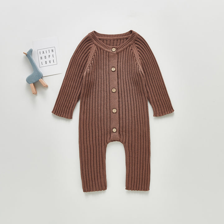 Baby long-sleeved knitted romper outing warm romper