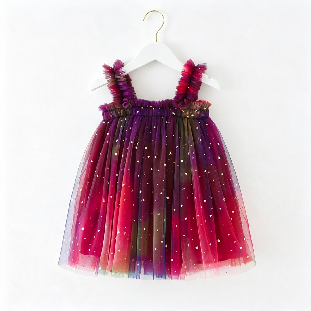 Girls Halloween Magic Dazzling Colors Sequin Tulle Dress