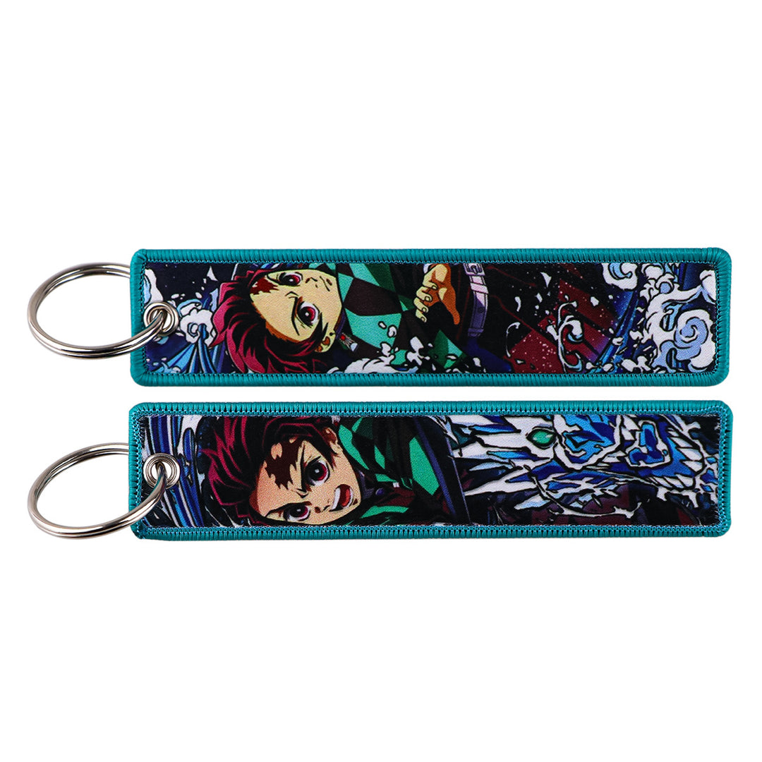 Demon Slayer Woven Label Fabrics keychain bag pendant