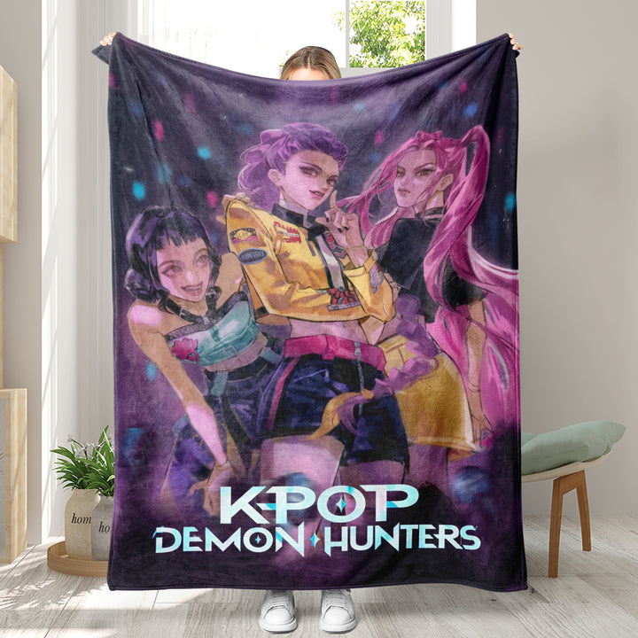 Kpop demon Hunters Throw Blanket soft flannel Blanket