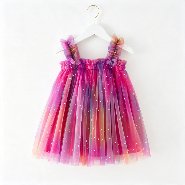 Girls Halloween Magic Dazzling Colors Sequin Tulle Dress