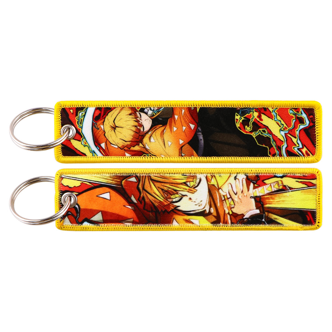 Demon Slayer Woven Label Fabrics keychain bag pendant