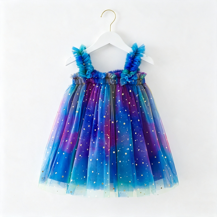 Girls Halloween Magic Dazzling Colors Sequin Tulle Dress