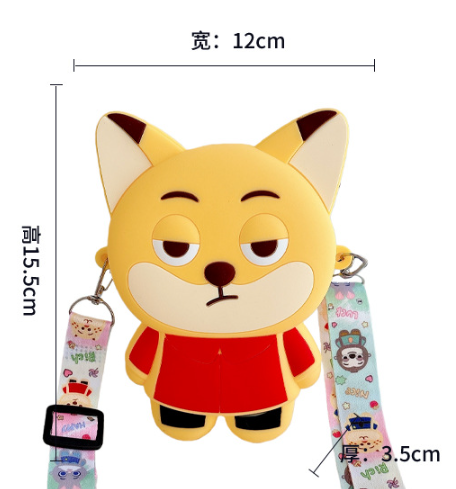 Cute and versatile cartoon crossbody silicone bag for kids