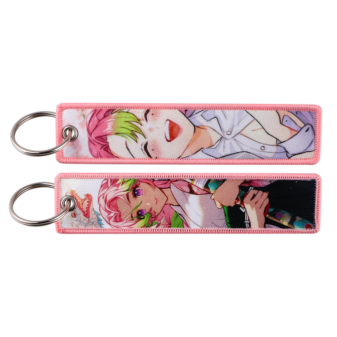 Demon Slayer Woven Label Fabrics keychain bag pendant
