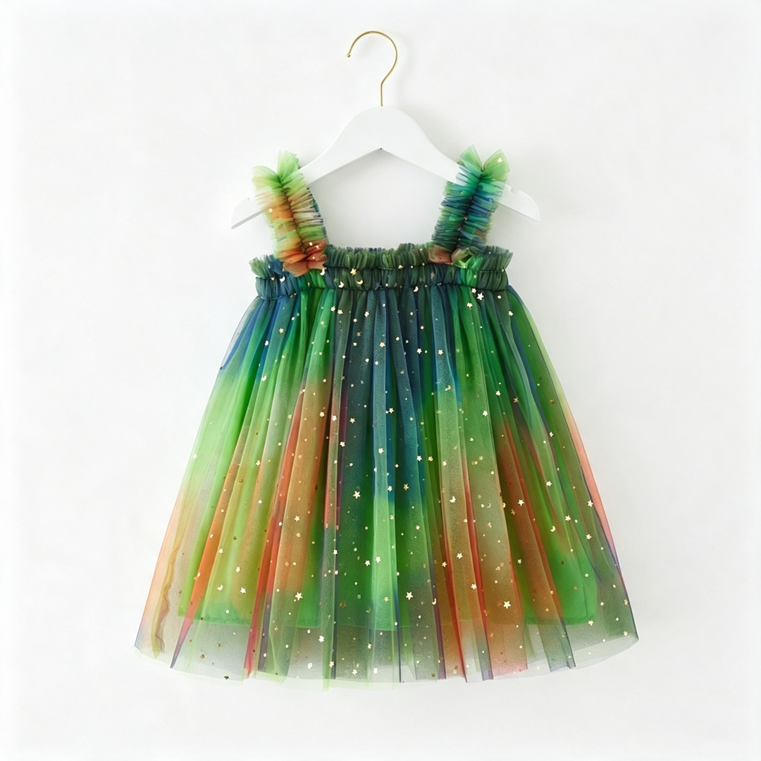 Girls Halloween Magic Dazzling Colors Sequin Tulle Dress