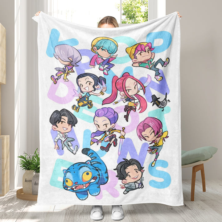 Kpop demon Hunters Throw Blanket soft flannel Blanket