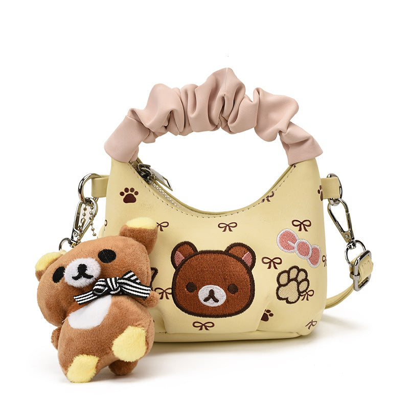 Cute Cartoon Bear Embroidered Handbag Crossbody bag for Girls