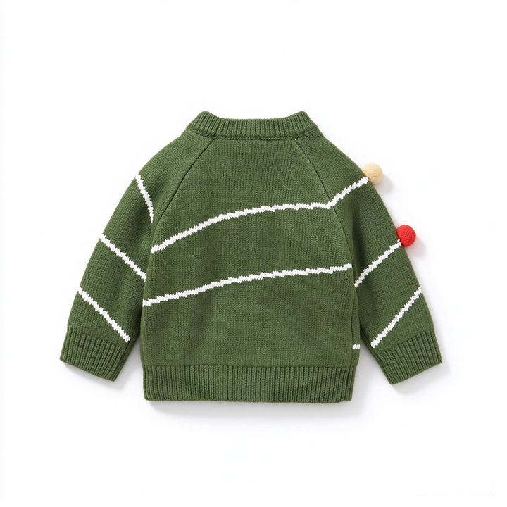 Baby Toddler Christmas Tree Pom Pom Knit Sweater