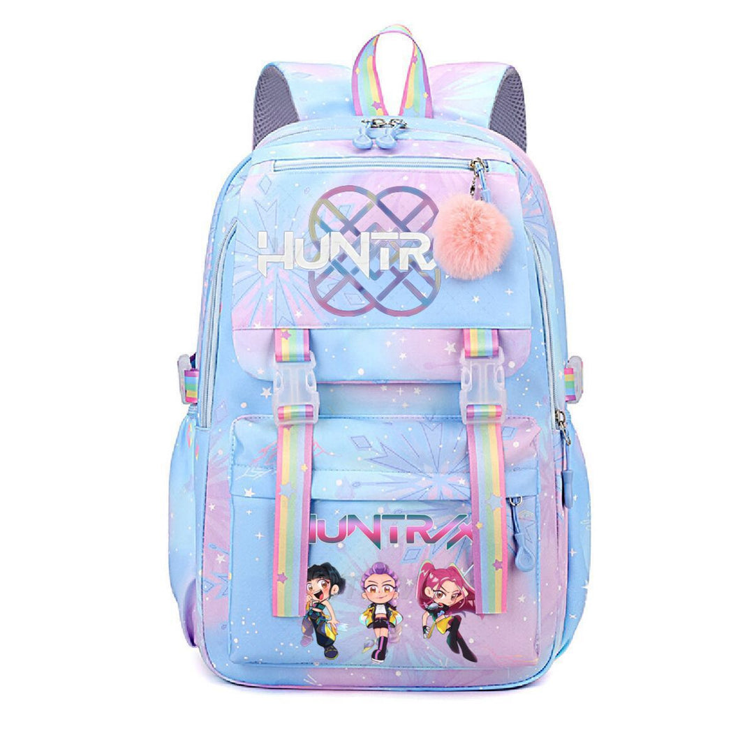 KDH K-pop inspired large-capacity student backpacks-blue