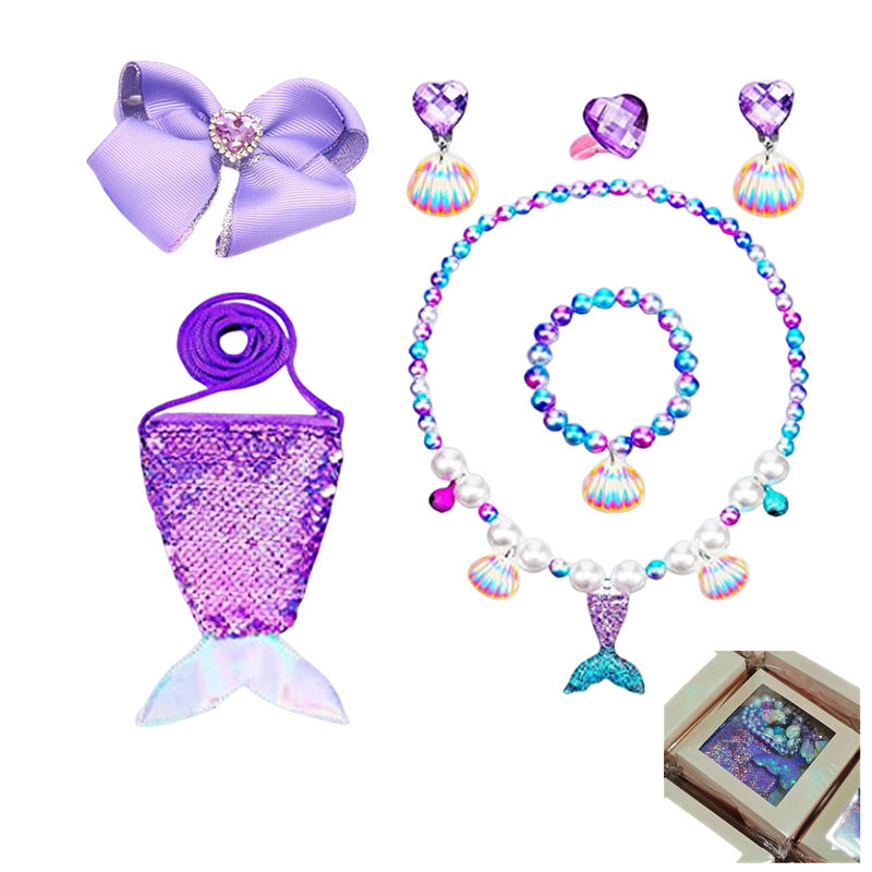 Girls' Mermaid Necklace Jewelry Set gift for friend