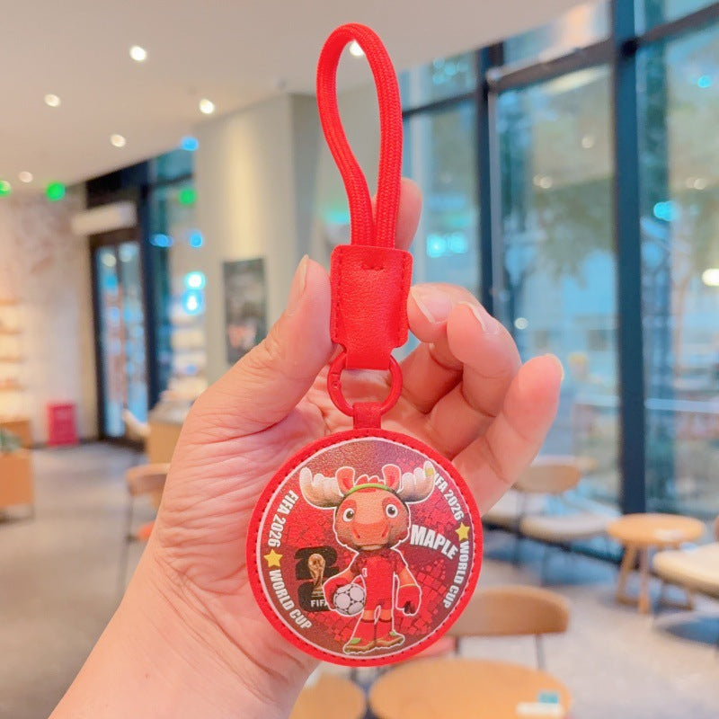 2026 World Cup mascot leather keychain bag charm