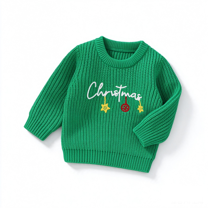 Baby Toddler Christmas Letter Embroidery Knit Sweater