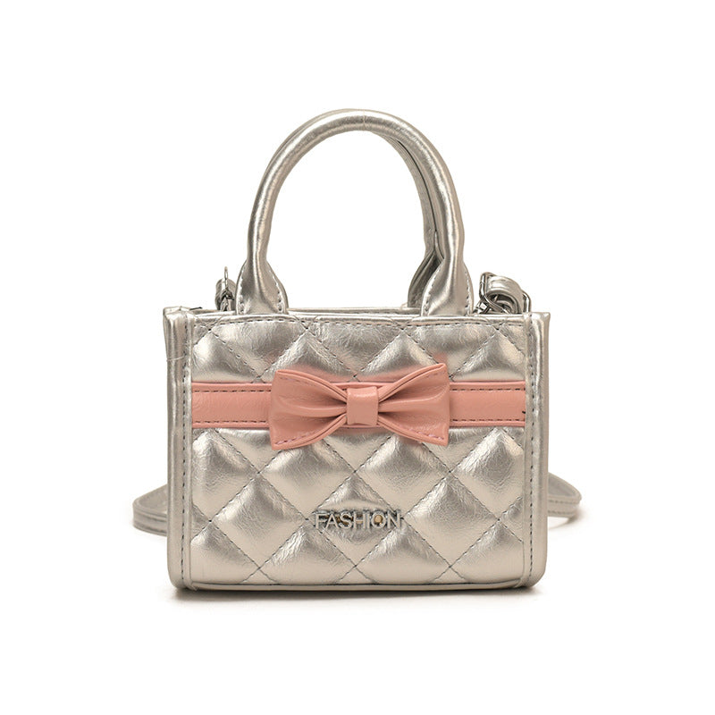 Quilted Bow Mini Handbag Crossbody Bag