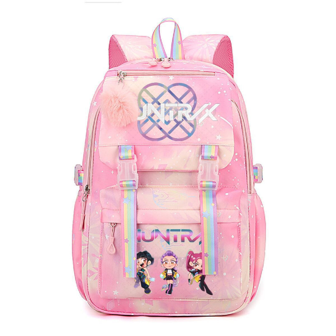 KDH K-pop inspired large-capacity student backpacks-pink