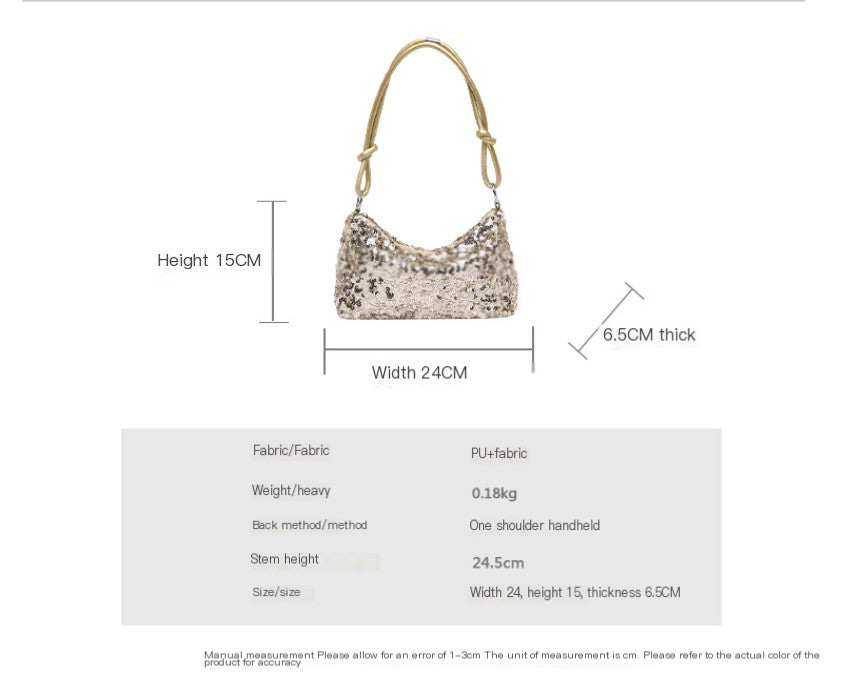Sparkling sequined women's shoulder bag