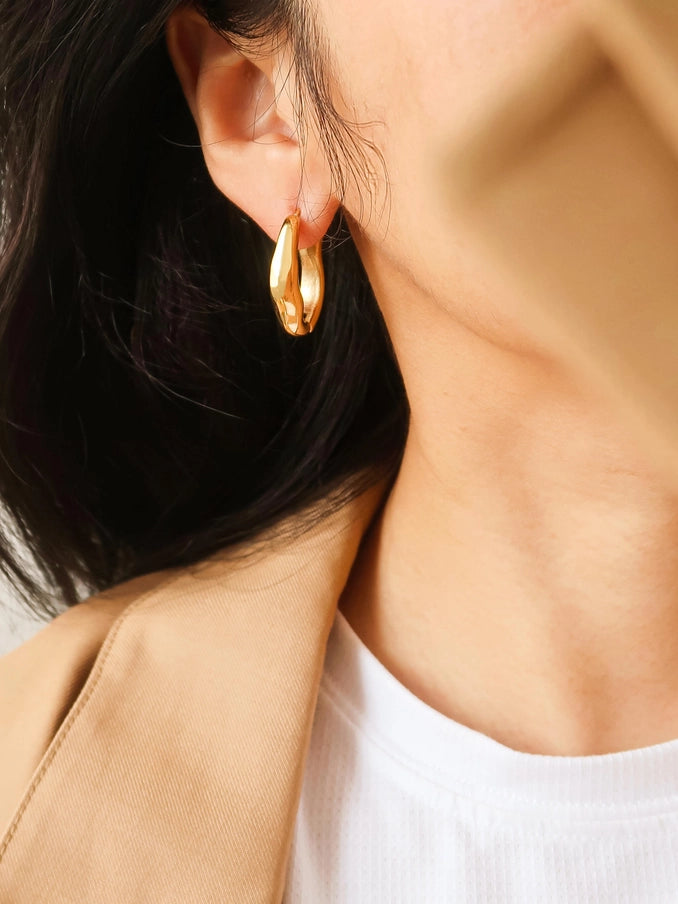 Irregular Oval Hoop Earring for women