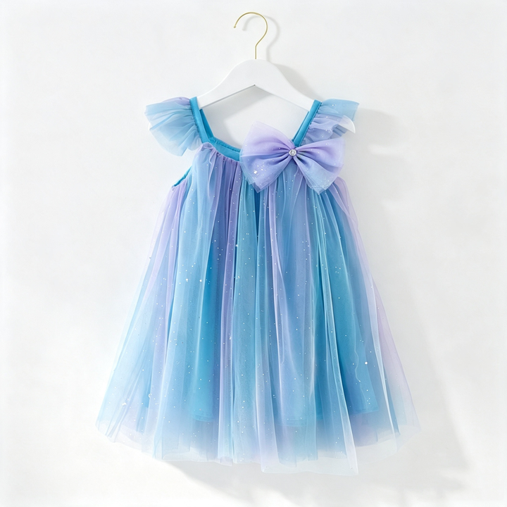Girls Sequin Rainbow Tulle Dress Fairy dress
