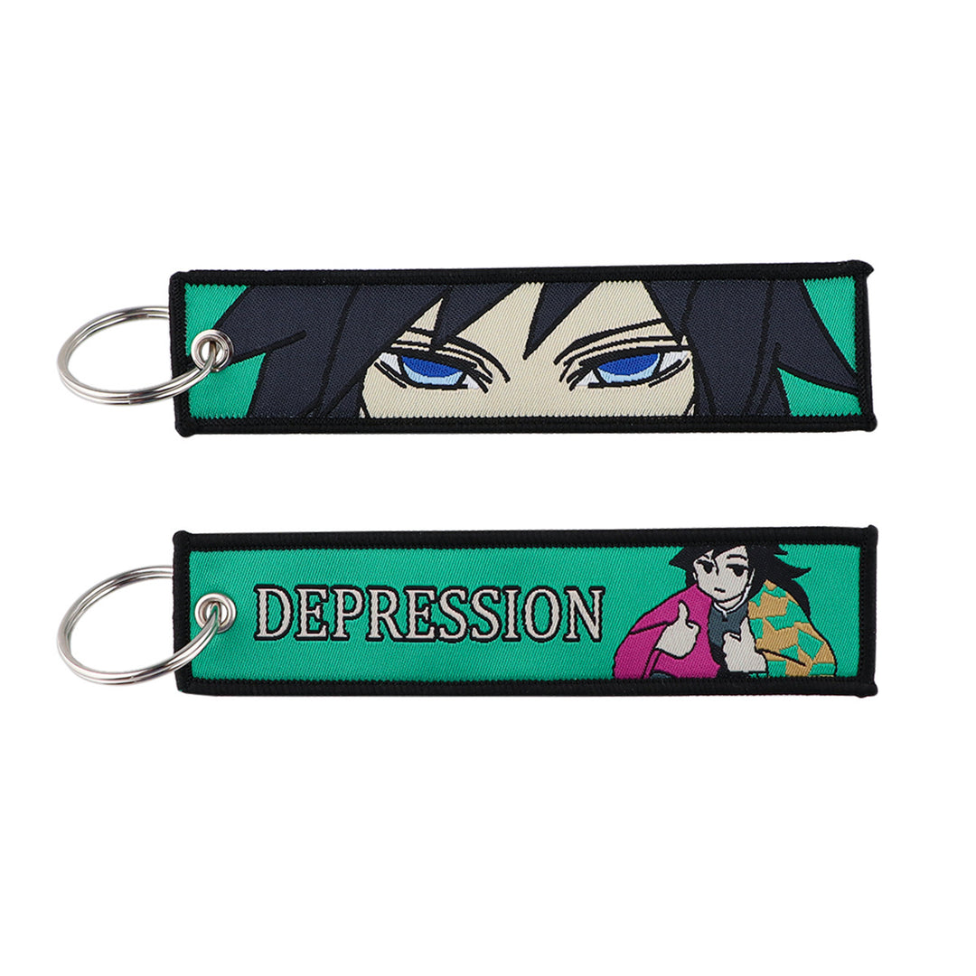 Demon Slayer Woven Label Fabrics keychain bag pendant