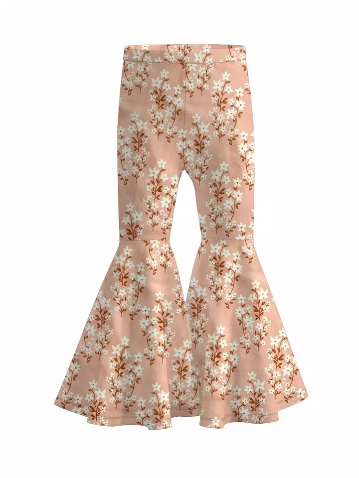 Girls' floral Bell Bottom Pant flare pant daily wear bottom