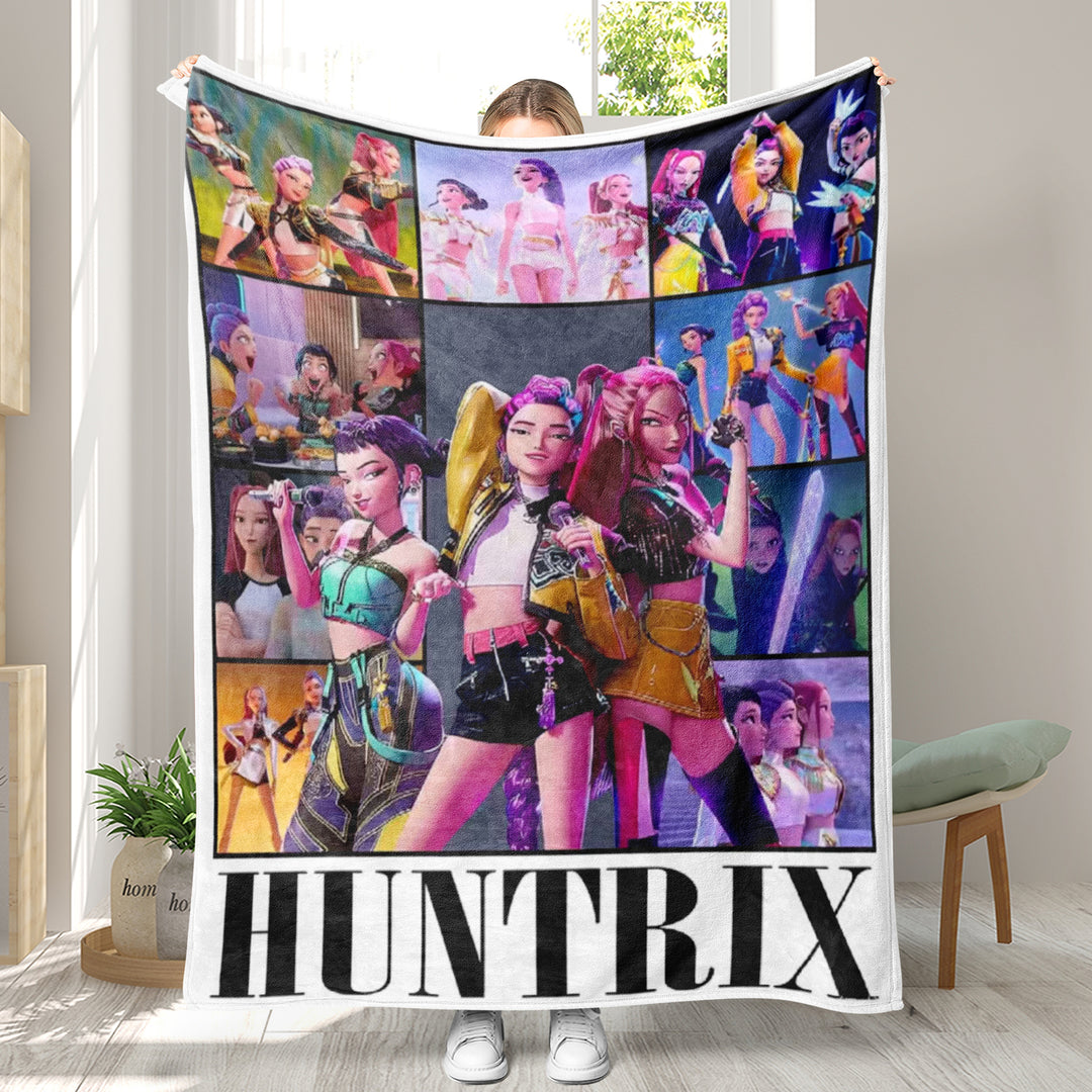 Kpop demon Hunters Throw Blanket soft flannel Blanket