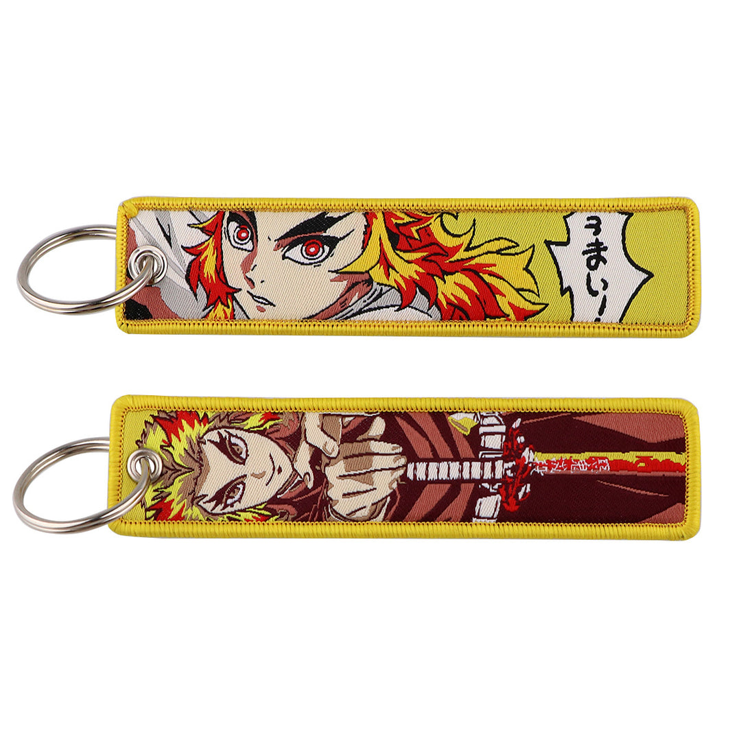 Demon Slayer Woven Label Fabrics keychain bag pendant