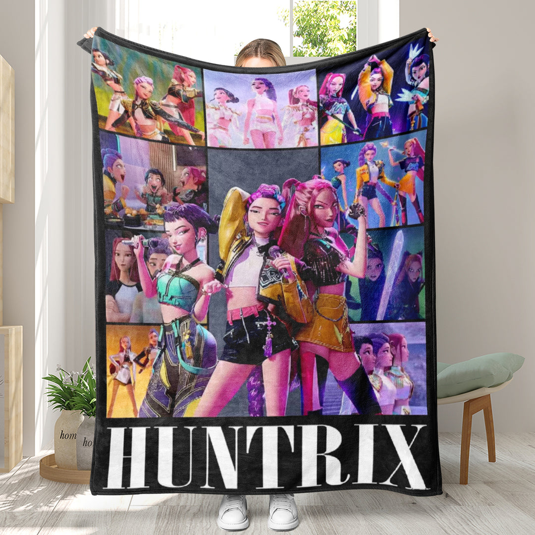 Kpop demon Hunters Throw Blanket soft flannel Blanket