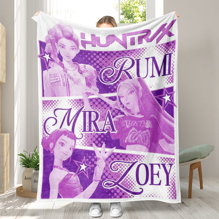 Kpop demon Hunters Throw Blanket soft flannel Blanket