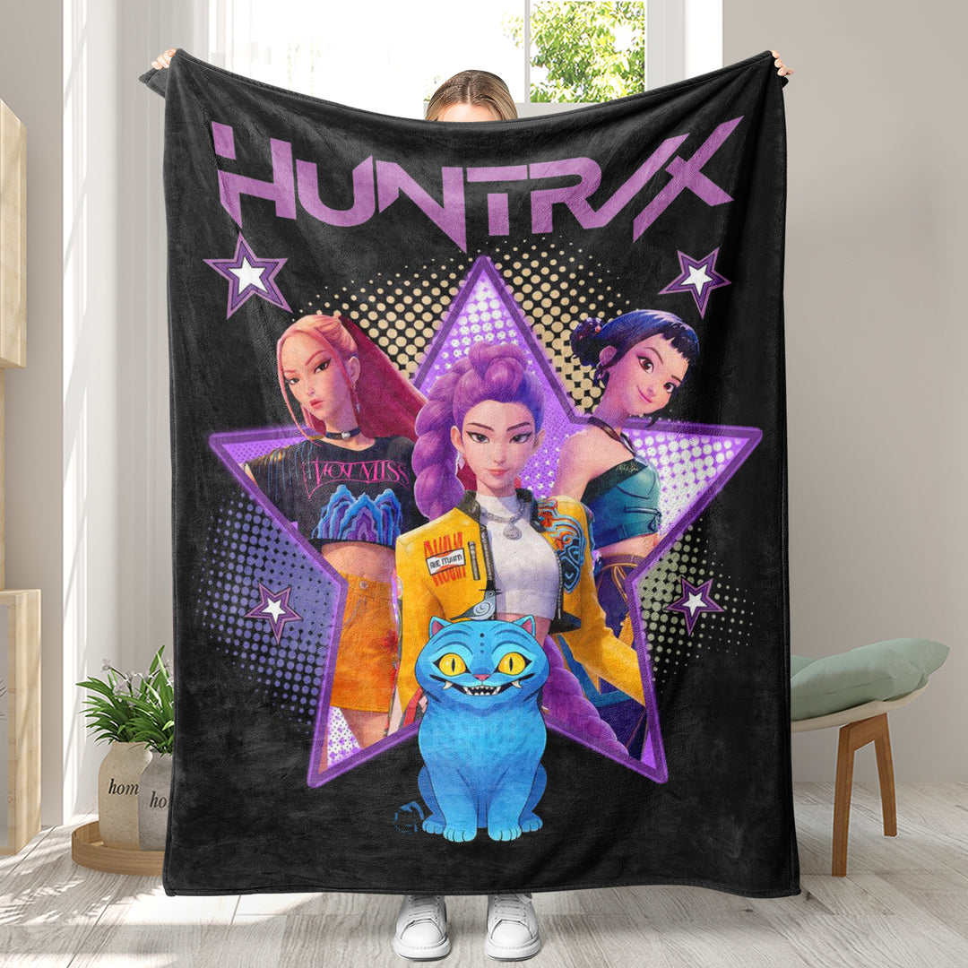 Kpop demon Hunters Throw Blanket soft flannel Blanket