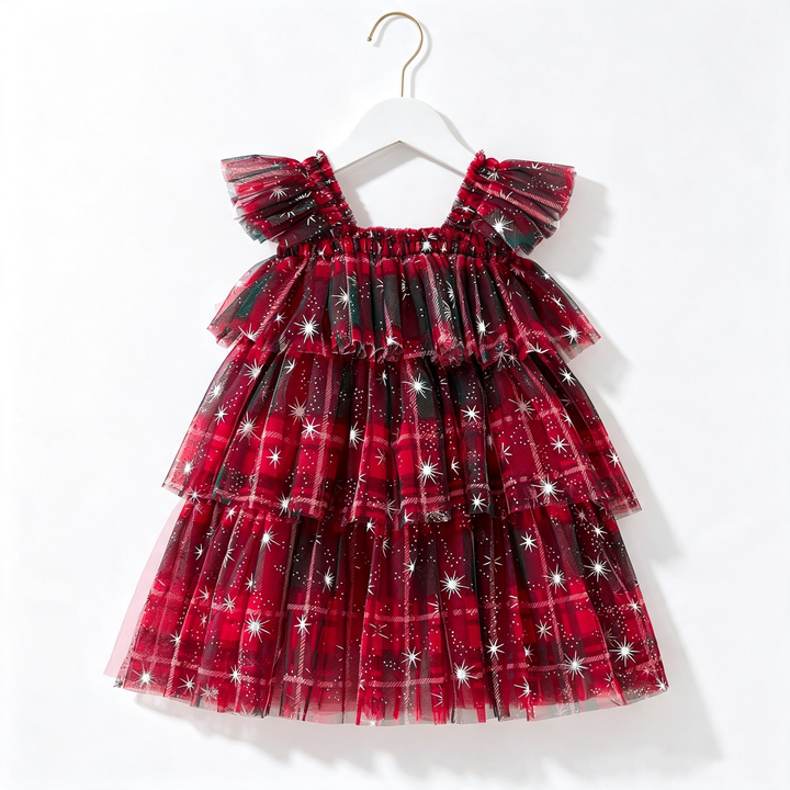 Girls Christmas Sequin Dress Holiday Tulle Dress