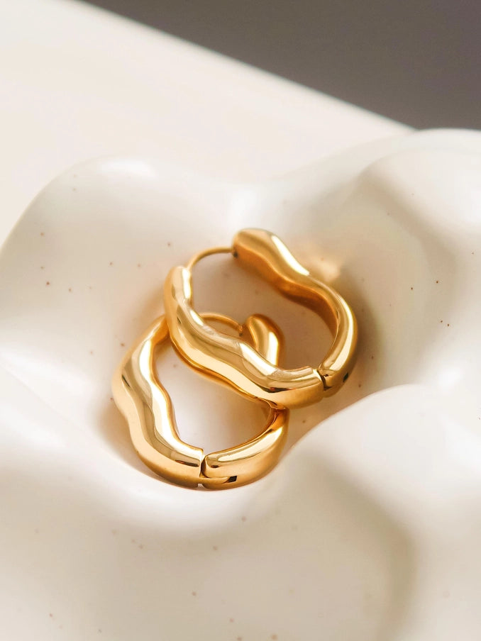 Irregular Oval Hoop Earring for women