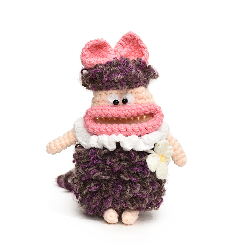 Hand-Crocheted Big Mouth Monster crossbody Bag