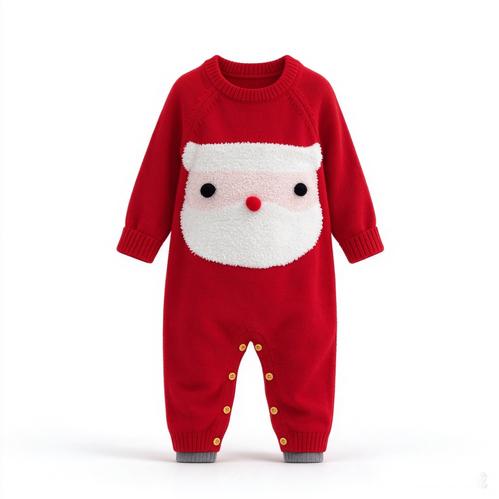 Baby Santa Claus Knit Jumpsuit Christmas Santa Knit Romper