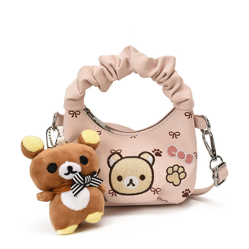 Cute Cartoon Bear Embroidered Handbag Crossbody bag for Girls
