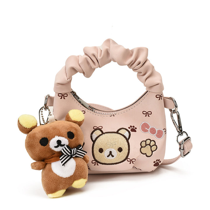 Cute Cartoon Bear Embroidered Handbag Crossbody bag for Girls