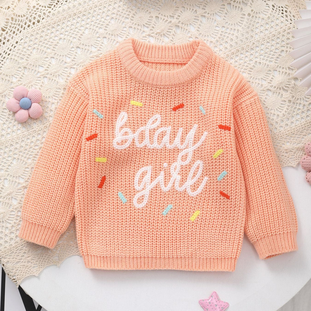 Sweet Birthday Baby Girl Sprinkle Knit Sweater