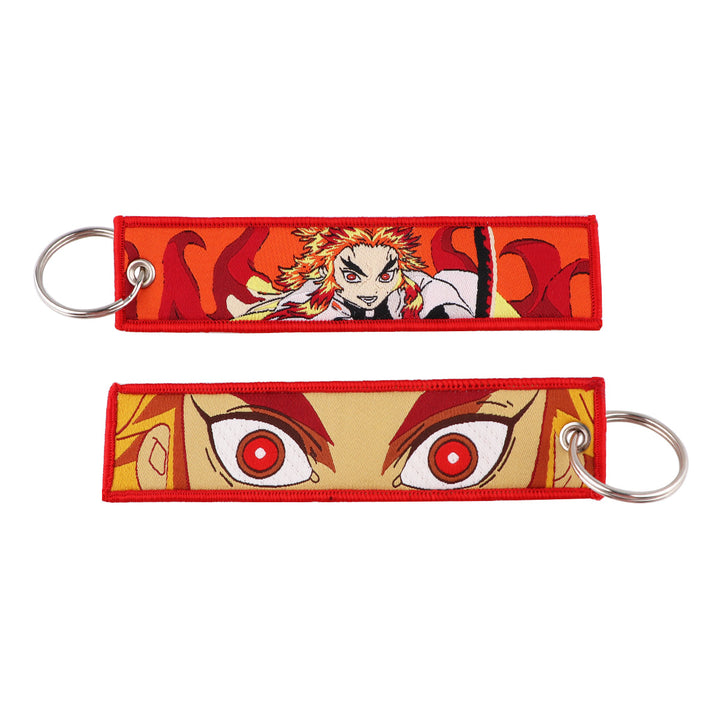 Demon Slayer Woven Label Fabrics keychain bag pendant