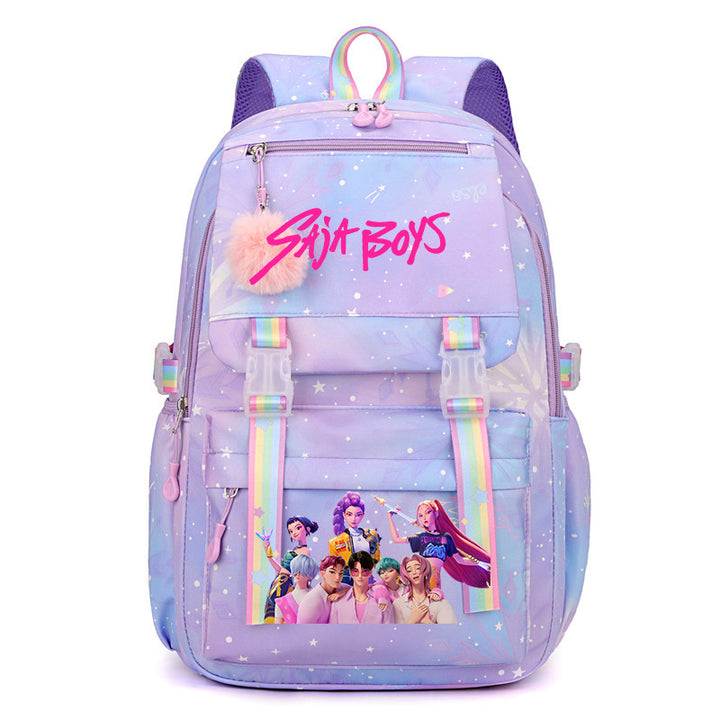 KDH K-pop inspired large-capacity student backpacks-purple