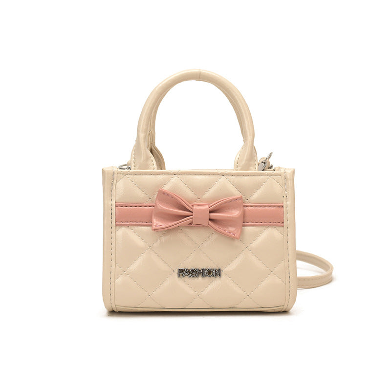 Quilted Bow Mini Handbag Crossbody Bag