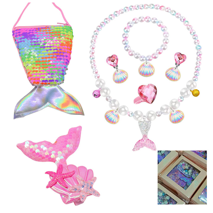 Girls' Mermaid Necklace Jewelry Set gift for friend
