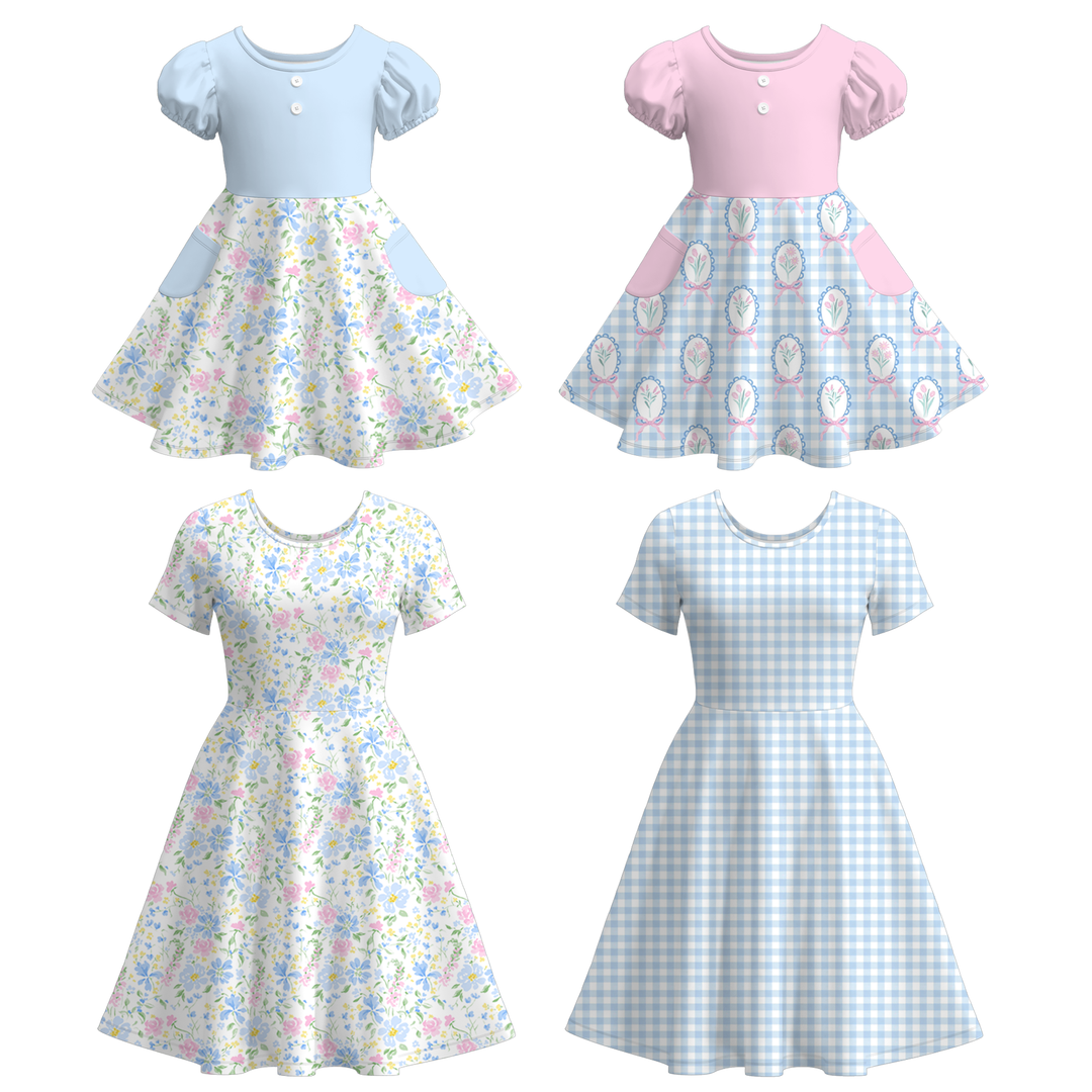 Mom &amp; Me Gingham &amp; Floral Patchwork A-Line Dress