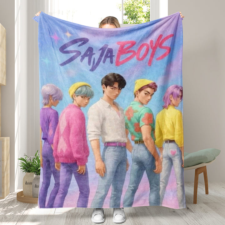 Kpop demon Hunters Throw Blanket soft flannel Blanket