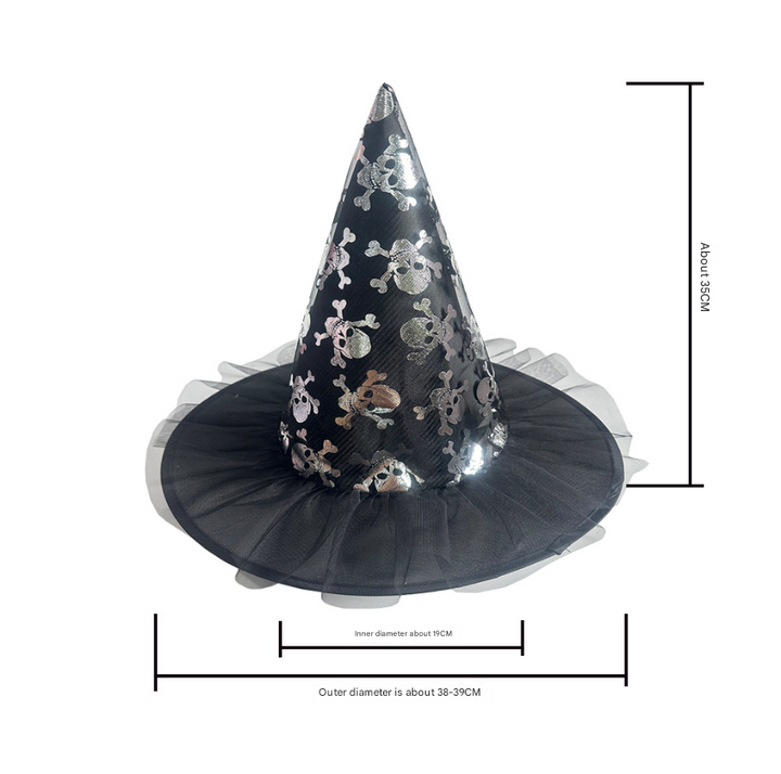 Halloween Glitter Mesh Witch Hat Party dress hat