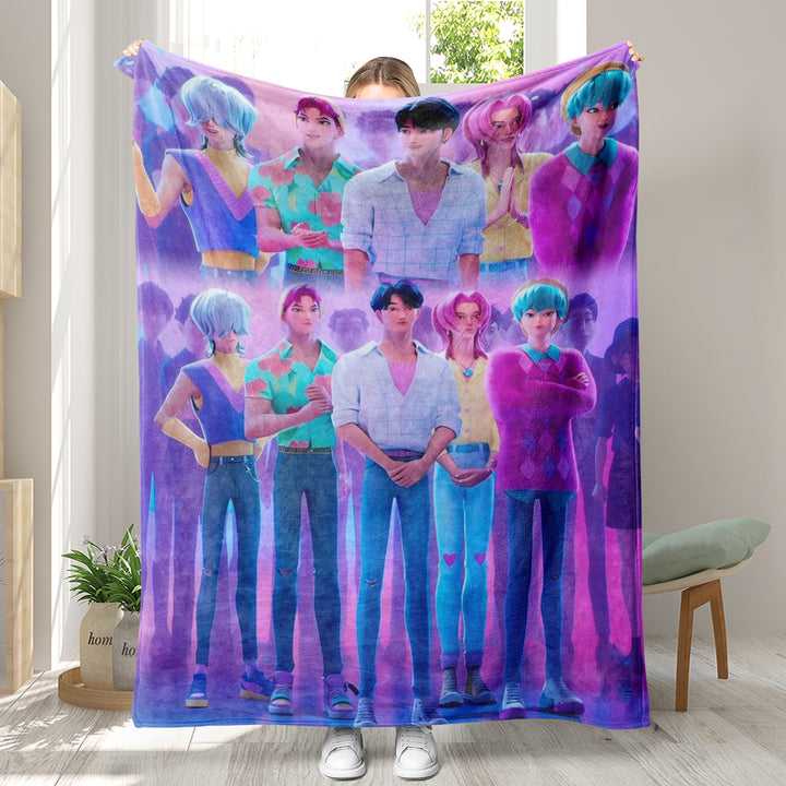 Kpop demon Hunters Throw Blanket soft flannel Blanket