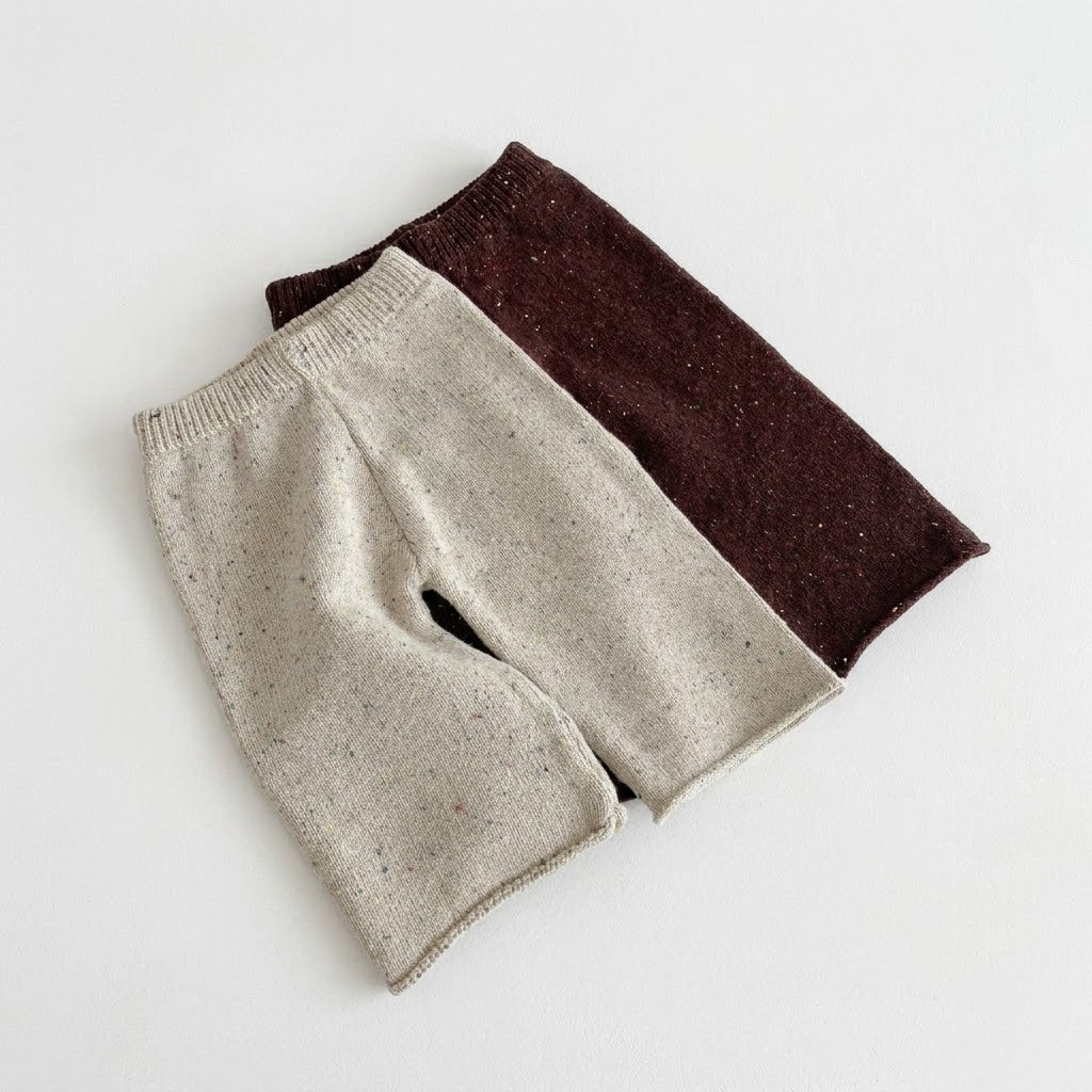 Girls Flecked Pullover Geometric Jacquard Sweater &amp; Matching Knit Pants Outfits