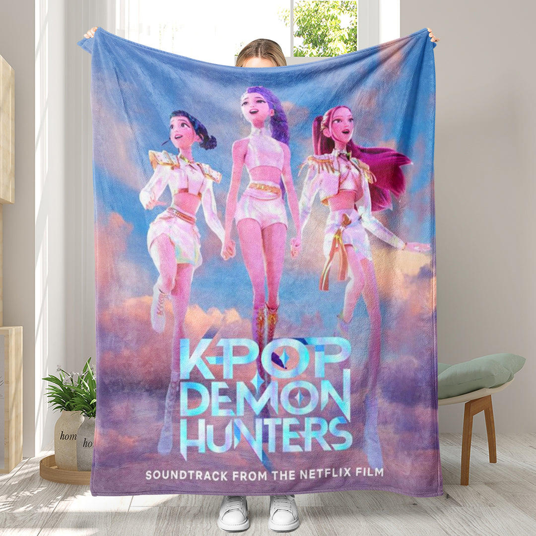 Kpop demon Hunters Throw Blanket soft flannel Blanket