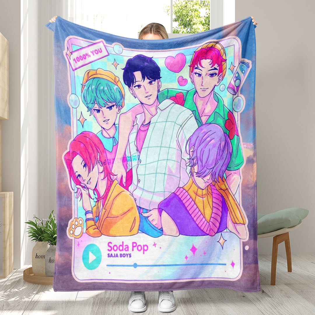 Kpop demon Hunters Throw Blanket soft flannel Blanket