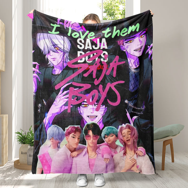 Kpop demon Hunters Throw Blanket soft flannel Blanket