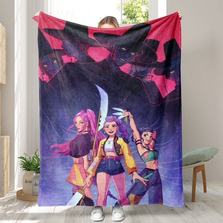 Kpop demon Hunters Throw Blanket soft flannel Blanket